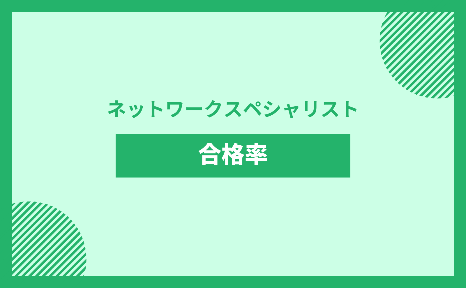 ネットワークスペシャリスト　合格率